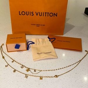 LOUIS VUITTON blooming strass necklace in gold